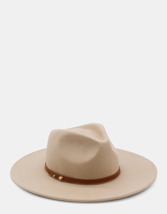 Morgan & Taylor - Dove Wool Fedora in Beige