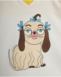 Mini Rodini - Dog V-Neck SP SS Tee - Babies-Teens