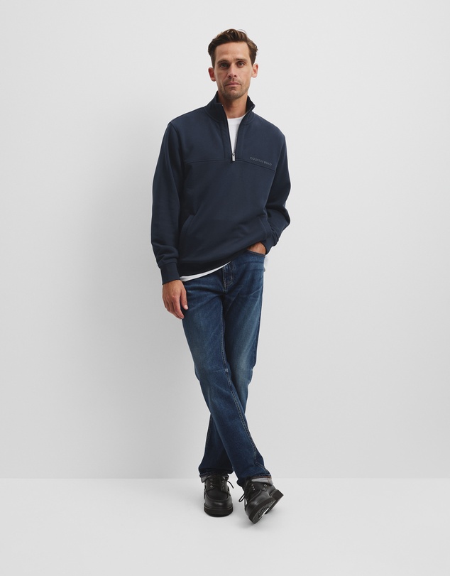 Country Road - Australian Cotton Modern Logo Half Zip Sweat