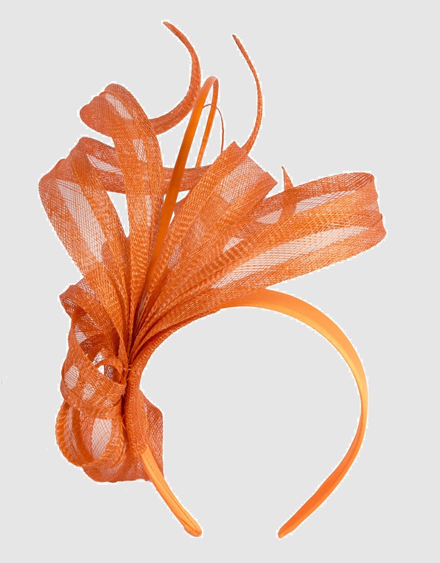 Max Alexander - Tall Orange Sinamay Fascinator