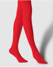 High Heel Jungle - Cherry Red Luxe Opaque Tights