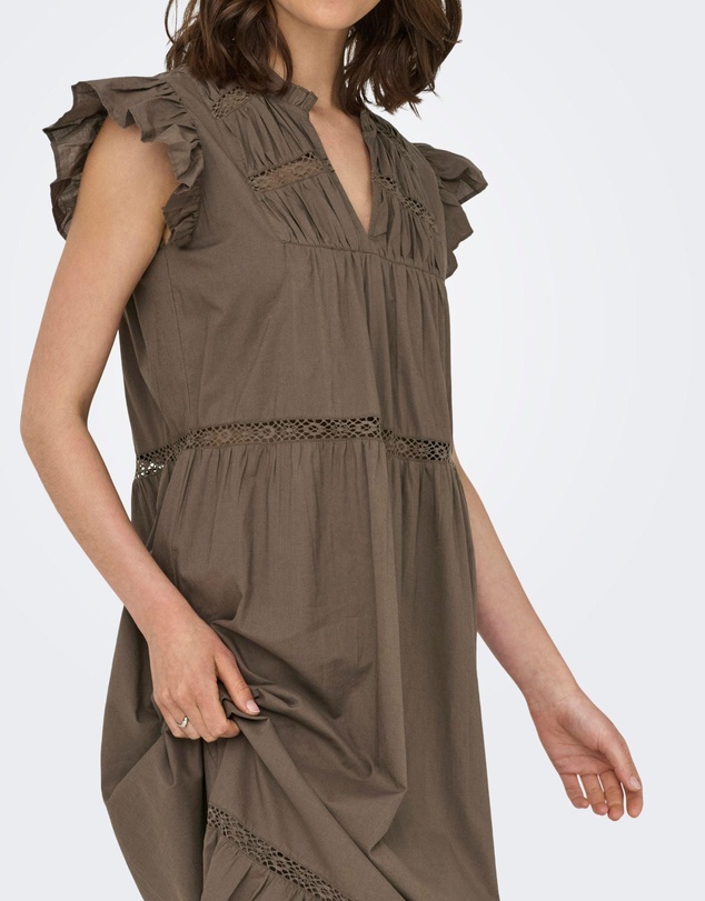 ONLY - Sunny Frilled Cotton Maxi Dress