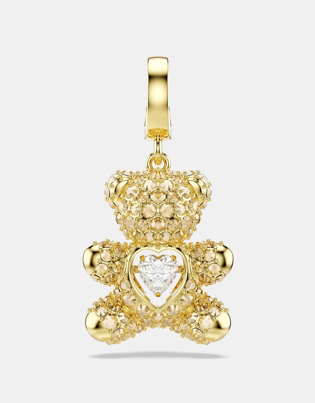 Swarovski - Idyllia Charm, Mixed Cuts, Teddy, Gold Tone, 18K Gold Finish