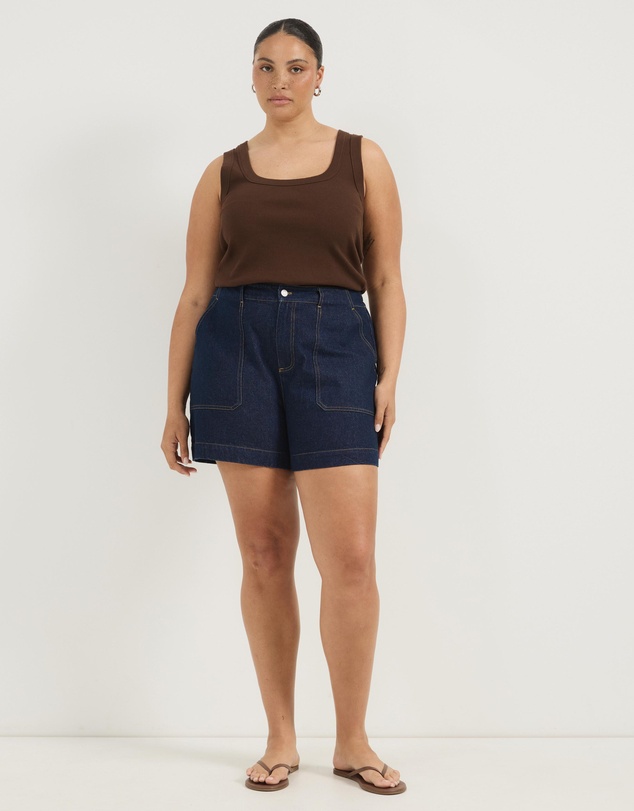 Atmos&Here Curvy - Samira Relaxed Denim Shorts
