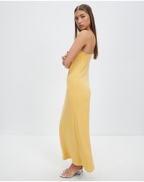 Third Form - Mode Straight Neck Maxi Dress