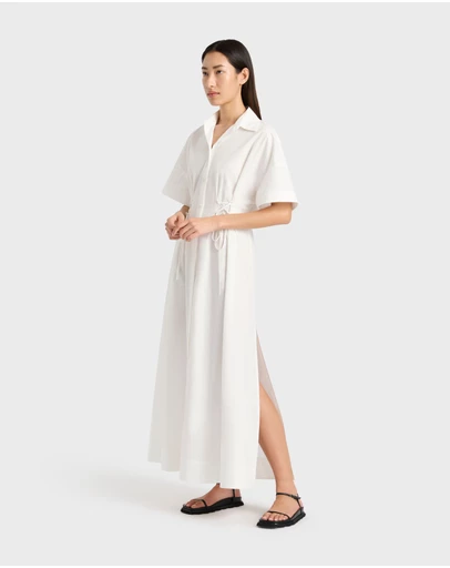 BONDI BORN - Kyoto Lace Front Shirt Dress
