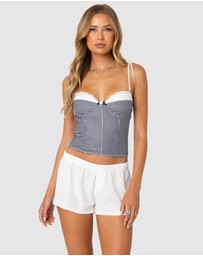 EDIKTED - Peekaboo Lacey Gingham Corset