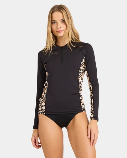 Billabong - Womens Dark Wave Half Long Sleeve Rash Vest