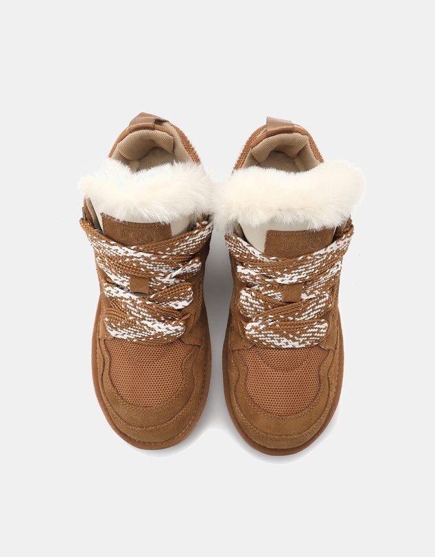 AusWooli Ugg Boots - Hamilton Sheepskin Wool Urban Chic Lace Sneakers