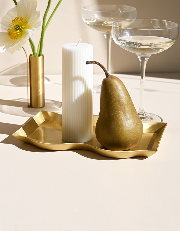 Black Blaze - Wave Brass Candle Tray