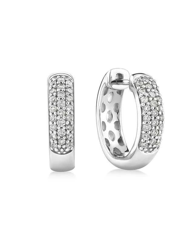 Michael Hill - Huggie Earrings With 1/4 Carat TW Of Diamonds In 10kt White Gold