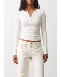 Atmos&Here - Henley Long Sleeve Rib Top