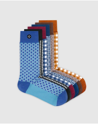 Sockdaily - Suburbs 6 Pack Crew Socks