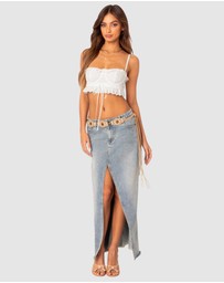 EDIKTED - Mandy cropped cotton lace corset