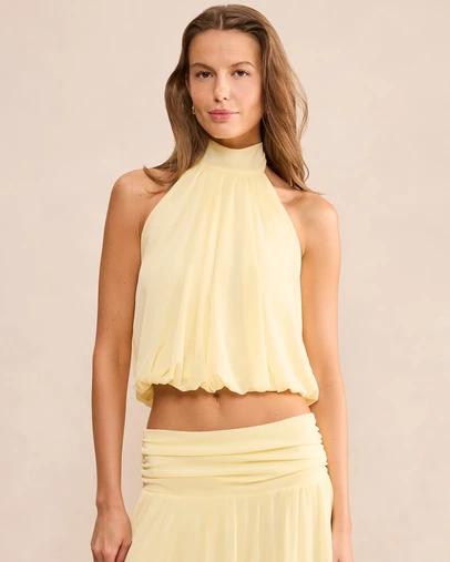 Forever New - Layne Bubble Waist Halter Neck Top
