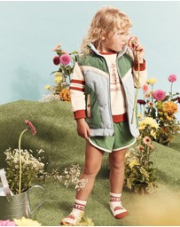 Banabae - Convertible Cord Puffer Jacket - Ocean