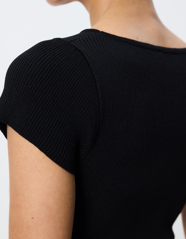 Tussah - Charlotte Cap Sleeve Boat Neck Knitted Top