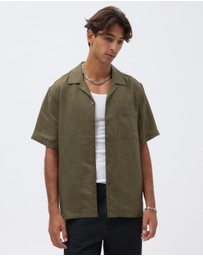 AERE - Kian Linen Camp Collar Shirt
