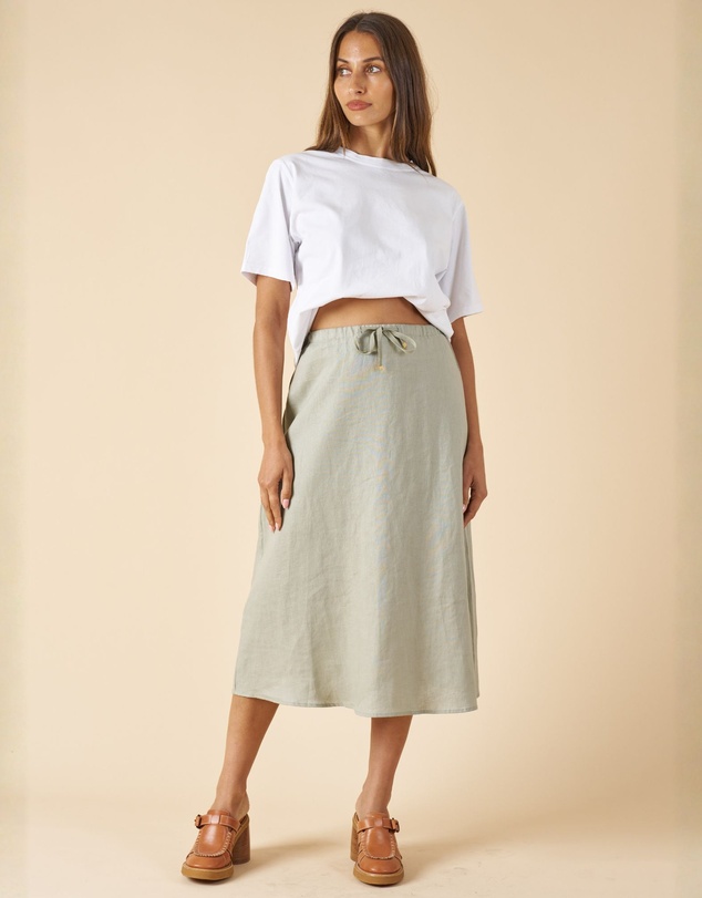 CAMIXA - Maddie Linen Midi Skirt