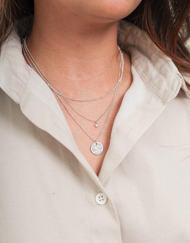 Elli Jewelry - Crystal Layered Necklace in 925 Silver