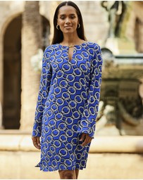 Sosandar - Chain Print Tab Detail Shift Dress