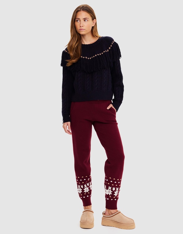 The Upside - Clara Tassel Knit Sweater - apres ski