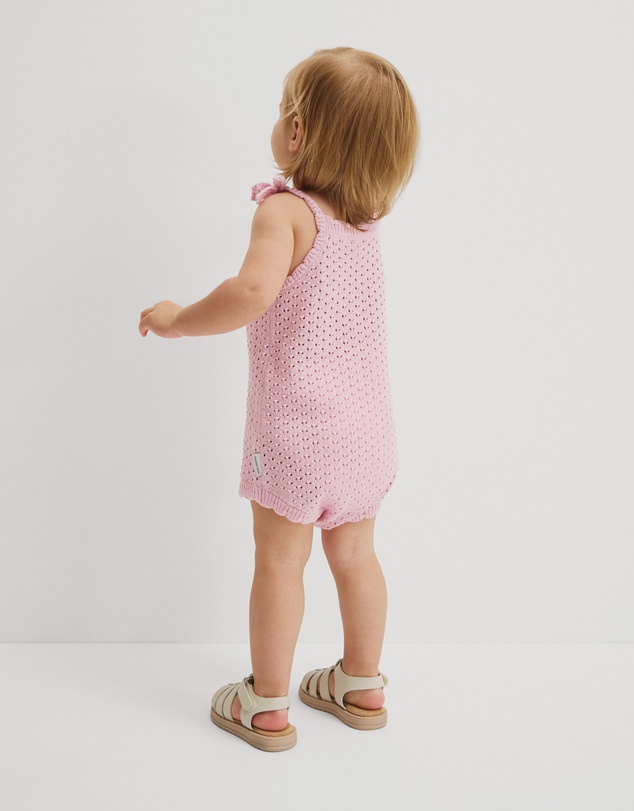 Country Road - Sleeveless Scallop Knit Romper