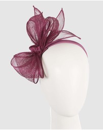 Max Alexander - Burgundy Sinamay Bow Fascinator