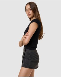 Thrills - Night Shift Wrap Mini Skirt