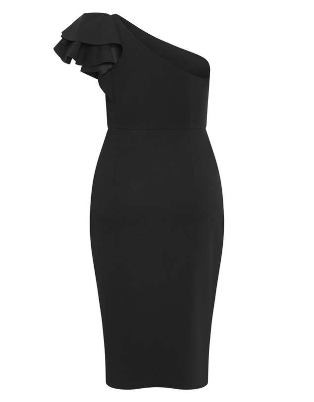 City Chic - Plus size Milani One Shoulder Dress - black