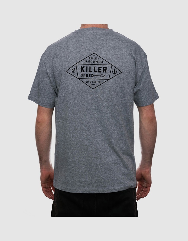 Killer Speed Co. - Killer Speed Co. Men Lockup Tshirt Relaxed Fit Crew Neck Heather/Grey