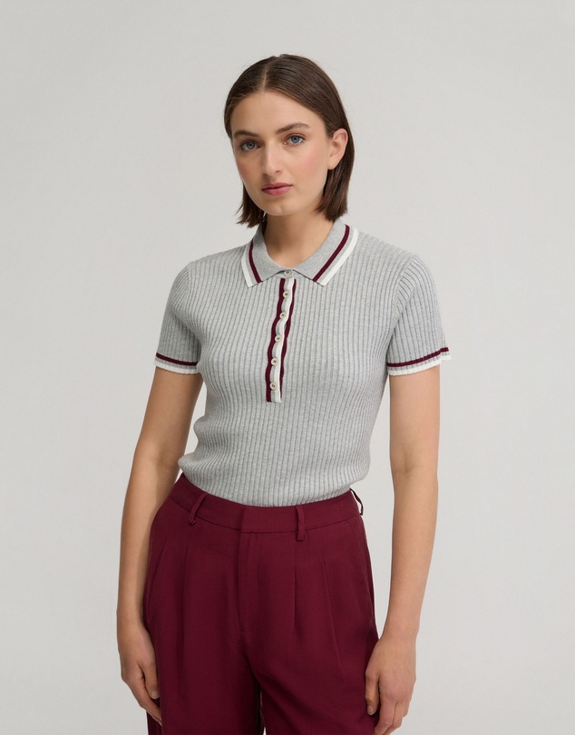 Oxford - Pascale Rib Polo Top