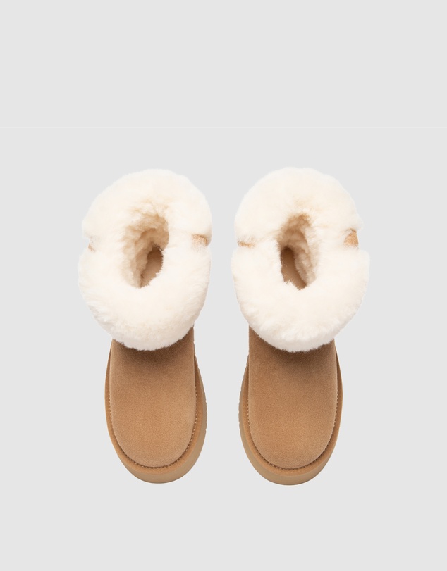 EVERAU - Australian Shepherd Ugg Mini Eleny Platform Cow Suede Upper UGG Boots