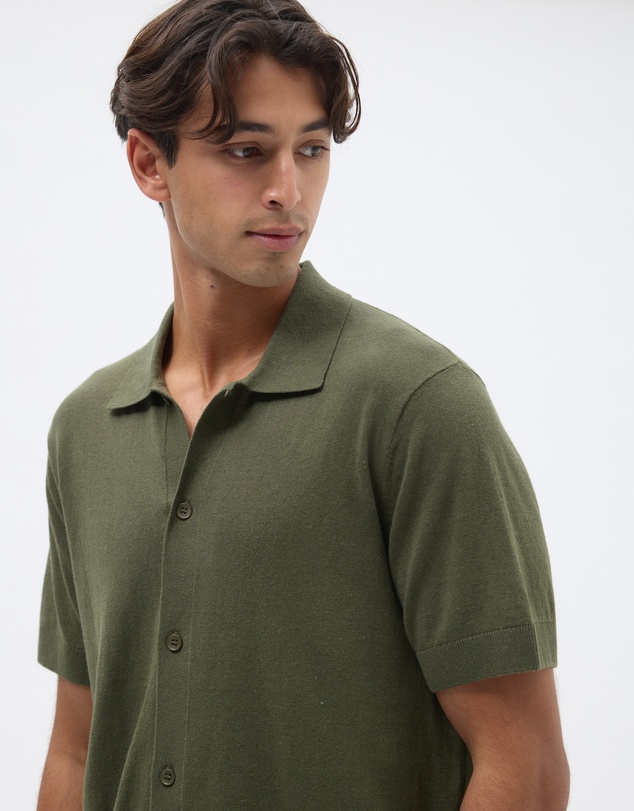 AERE - Linen Blend Knit Shirt