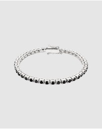 Kuzzoi - ICONIC EXCLUSIVE - Bracelet Men Square Black Zirconia in 925 Sterling Silver