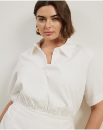 Atmos&Here Curvy - Remi Linen Blend Midi Shirt Dress