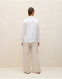 Trenery - Linen Classic Shirt in White