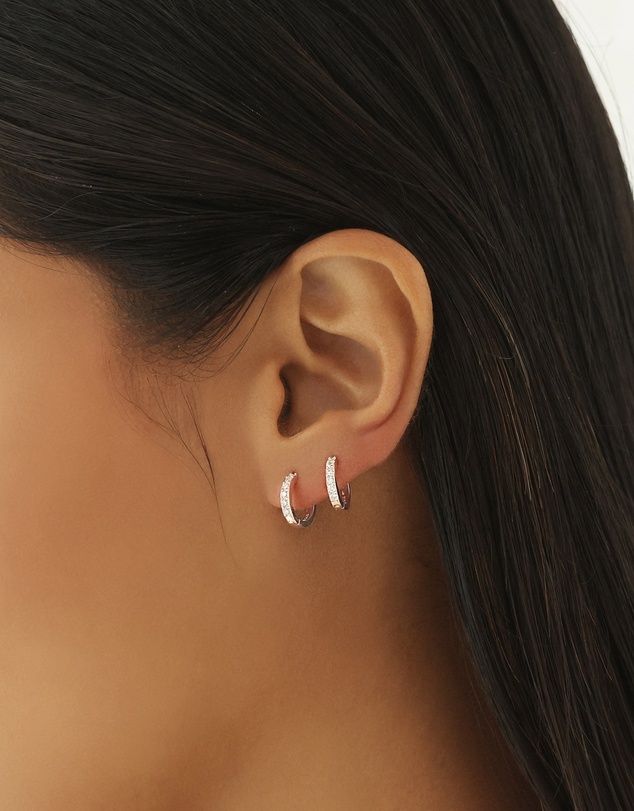 The Silver Collective - Jet Earrings Rose Gold