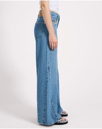 ONE TEASPOON - Cruisers Mid Waist Bootcut Flare Denim Jeans - New Blue