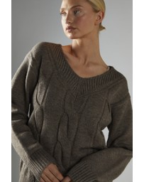 Glamorous - V-neck Cable Knit Jumper