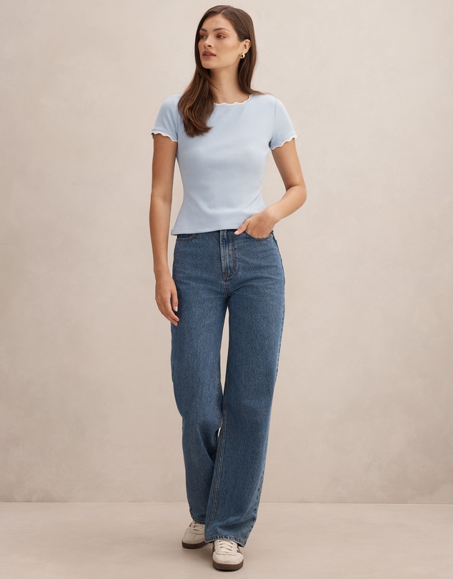 Forever New - Rebecca Scallop Neck Trim T-shirt