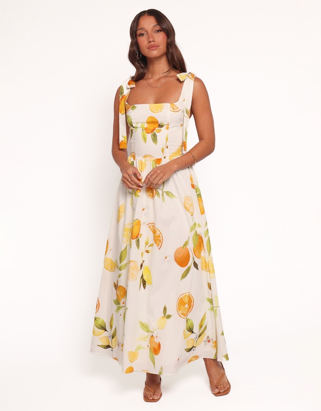 Petal & Pup - Mirea Midi Dress - Lemon Print