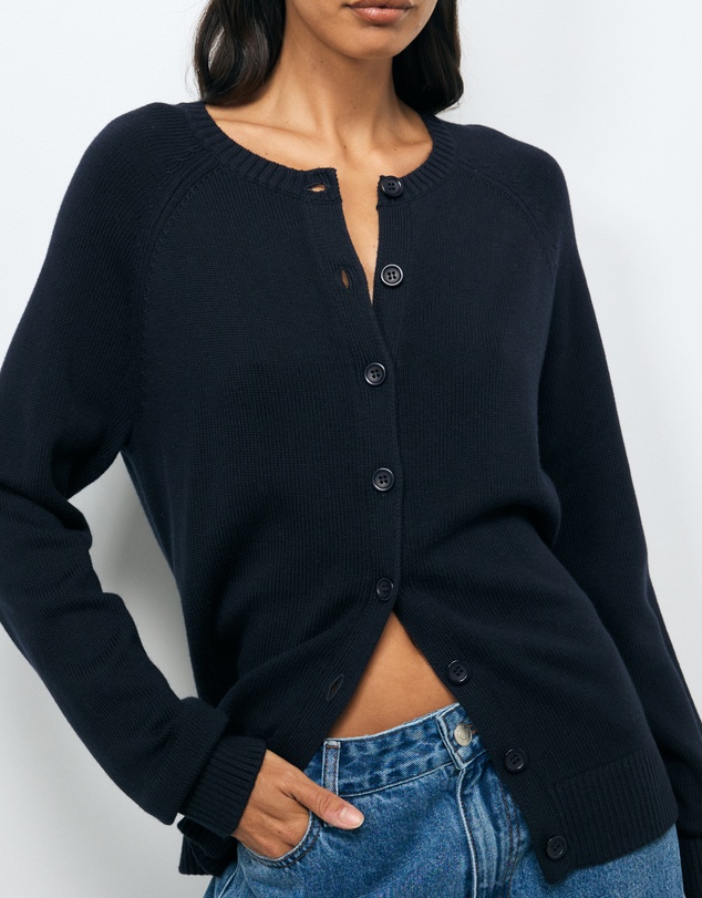 AERE - Nia Cotton Cashmere Blend Cardigan