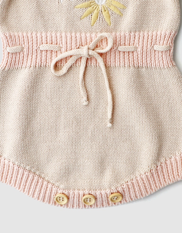 WITH LOVE FOR KIDS - Long Sleeve Knitted Romper - Babies