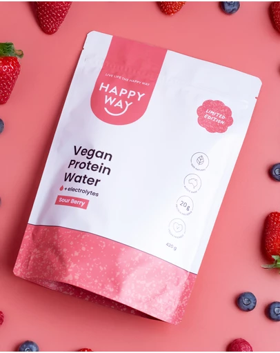 Happy Way - Sour Berry Vegan Protein Water Powder