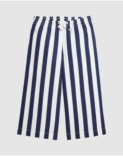 Refined Navy Deckwash White