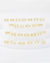 Wanderlust + Co - Alphabet Bubble Gold Stud Earrings - Letter S