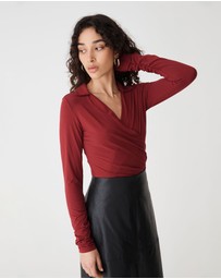 Forcast - Solene Bamboo Wrap Top