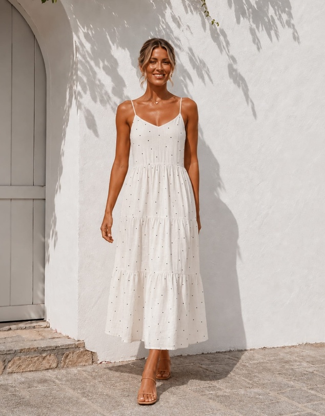 Esther & Co - Sona Dress - Oatmeal Spot