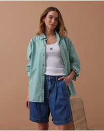 Ceres Life - Sylvie Longline Pleat Denim Short
